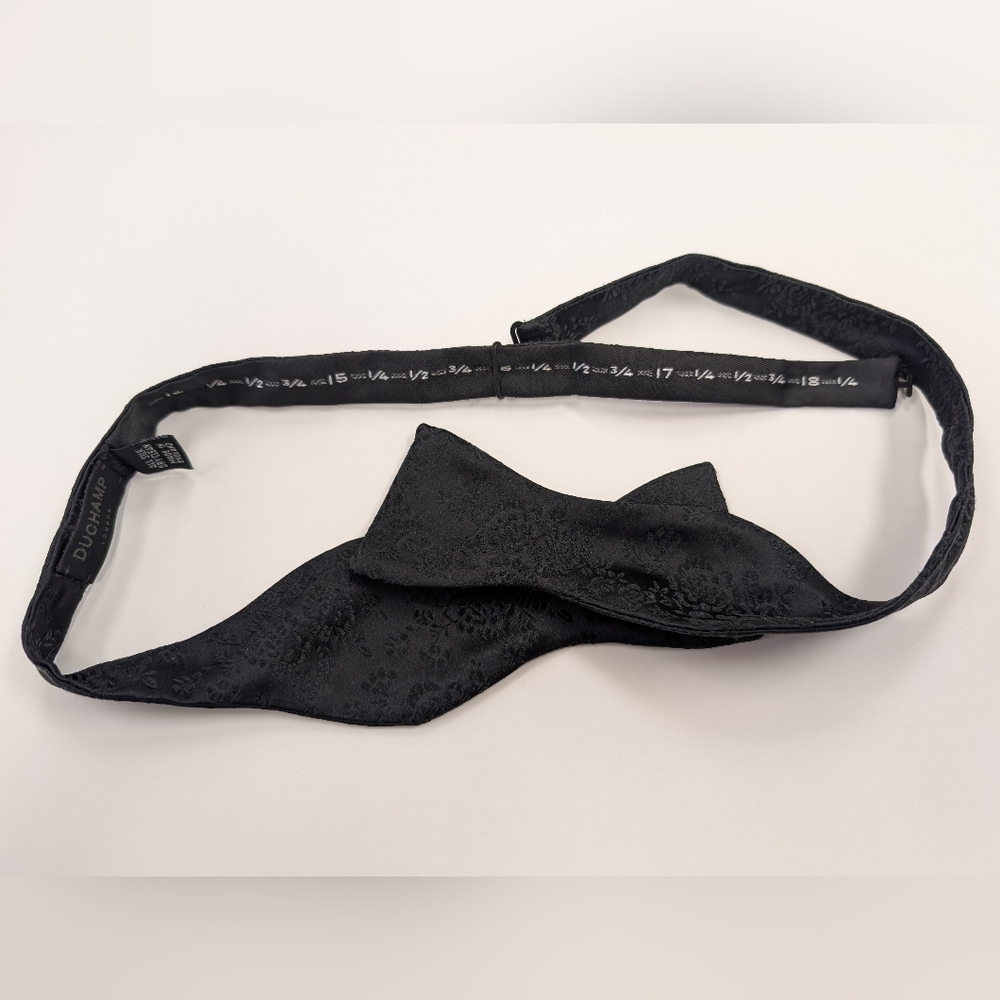 Duchamp Silk Brocade Black Bow Tie - Picture 4 of 4